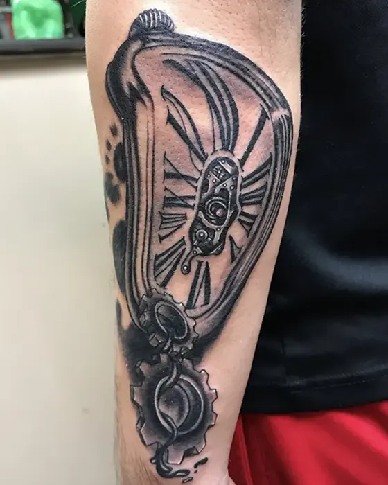 dali clock tattoo
